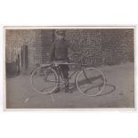 Norfolk WWI-2nd 6BN(Circuit) BN soldier with his bicycle and rifle attached-scarce RP