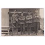 Royal garrison Antillery WWII-3/2 London Heavy GA-RP postcard group of four, one with black