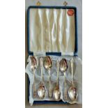 Boxed-Spoons(6) Yeoman Plate, England, Some tarnishing