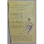 Surrey Woking third class railway ticket stamped no 11 omd & dou 8 jan 1948 Aldershot