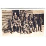 Norfolk Regiment WWI-84 Norfolk Barracks-group at huts, fine RP card