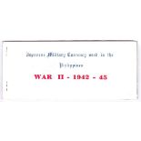 Japanese Military currency notes used in the Philippines world war II1947-45 a folder with with