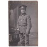 WWI-Royal Army Medial Corps-fine RP portrait card, rev reads 'Corp's G Ivor Trotman 33468/7104