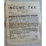 1886 Income Tax No 91 Church Door Notice insight into how easy it was to deal with tax then