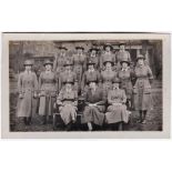 WWI QMAC Fine RP Camp photo with a Captain and 14 females staff quit scarce