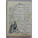 Menu - 1894 - Illustrated Menu Handwritten by Edouard written in French.