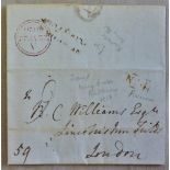 Great Britain Postal History-Nottinghamshire 1826 EL Newmark to London with Newmark/penny post -