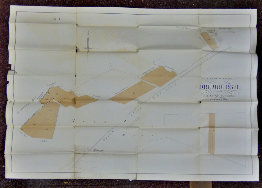 Cumberland Bowness plan of an estate at DRUMBURGH no date but approx 1850 edges untidy