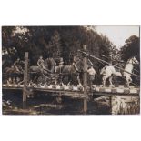 Royal Horse Artillery WWI-RP with horses carriage Portown Bridge-fine RP