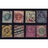 Great Britain 1887-1900-definitives selection of used (8)definitive's noted 1/- SG 214, cat value £