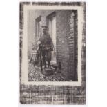 Norfolk Regiment WWI-RP soldier outside his home in Norwich
