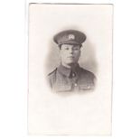 Northamptonshire Regiment WWI-soldier RP postcard - head and shoulders portrait