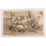 Norfolk Regiment WWI-Territorial's relaxing at camp RP group photo