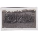 Norfolk Regiment-Coy photo card 'Troops in peterborough' Etches Hall p/3000