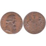 Token Middlesex Halfpenny Token, George Prince of Wales (Royal Arms, DN954, GVF+