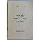 Surrey Woking County School for Girls 1923-1944 twenty-first birthday celebrations programme