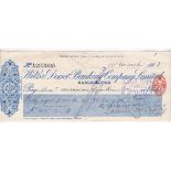 Wilts & Dorset Banking Co, Cheque Marlborough 1903