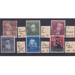 Germany 1952 Humanitarian relief fund set SG 1082/85 used, 75th anniversary German telephone SG 1087