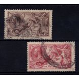 Great Britain 1918-19 Bradbury 2/6 SG 415 & 5/- SG 416 nicely used Cat £200 +