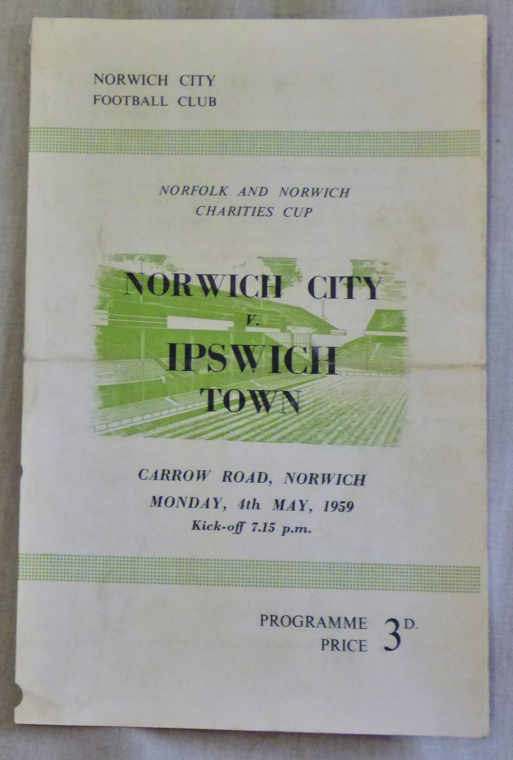 Norfolk and Norwich Charities Cup Norwich City v Ipswich Town 1959