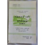 Norfolk and Norwich Charities Cup Norwich City v Ipswich Town 1959