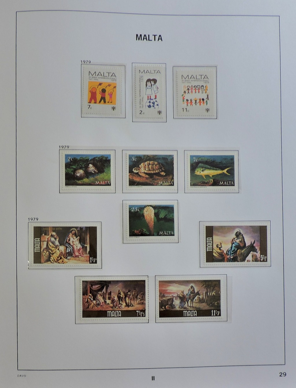 Malta 1974-1988-Mint u/m collection in a hingless Davo Album, includes min sheets and sheet lets,