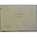 Alexander Keighley Christmas Card containing an original photograph. Signed in pencil by the artist.