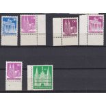 Germany 1948-British + American Zones, 30pf,40pf,60pf,80pf + 90pf and 1 dim green, all u/m mint