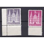 Germany 1948-British + American Zones, 2 Mark violet, u/m mint, corner marginal) 3m, mauve,