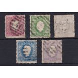 Portugal 1870 used definitive's: SG 80, 115, 153, 95, 156 (5)