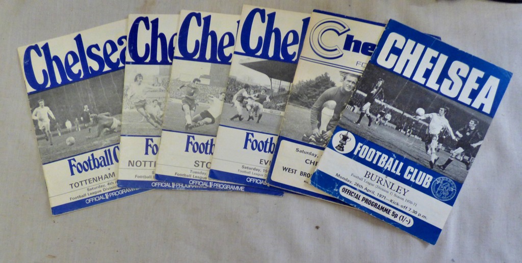 Chelsea Football Club Programmes 68 v West Brom; 69 v Everton, Stoke City, Notts Forest, Tottenham