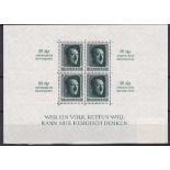 Germany 1939-Third Reich Hitler m/s u/m mint, Block II