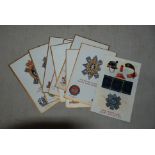Military Badges Scottish Regiments - Gale of Polden Postcard series (10) very clean cards