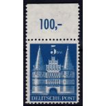 Germany 1948-Br+US Zones, 5DM Blue, u/m mint, SGA135. marginal Value Inscriptional