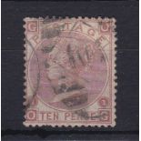 Great Britain-1867-80, 10d pale red-brown, Plate 1, used, (SG113) Cat £400