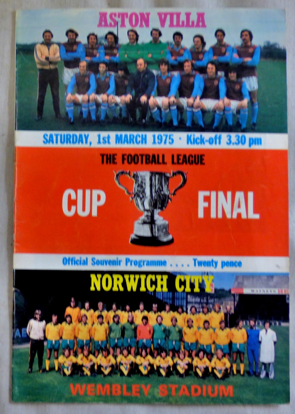 Aston Villa v Norwich City The Football League Cup Final 1975