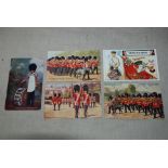 Irish Guards - Artist Colour postcards including: 'Changing the Guard at St. James' Palace and Harry