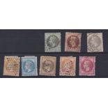 France 1863 definitive's S.G. 102, 104, 109, 113a, 115a, 116, 120, 122 fine used set. Cat value £