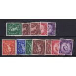 Great Britain 1955-58-Edward Side WMK (542a-545b) VFU(CDS) 5 values cat £20-Edward Inv WMK(7 values)