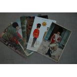 Grenadier Guards Colour Artist Cards including Harry Payne. (10)