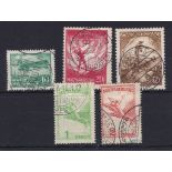 Hungary 1933 Air Issue S.G. 554 used, Michel 502 S.G. 55 used, Michel 504, S.G. 559-561 used, Michel