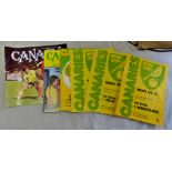 Norwich City Football Club Programmes 1974 v Chelsea x 2, Manchester United x 2, 1980 v Crystal