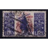Italy 1948-600th Birth Anniversary of St Catharine 100 lire, SG702 used cat £60