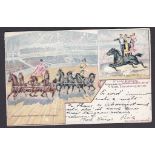 Circus - 1901 early postcard - official Barnum and Bailey Ltd, Horse Spectaculars.