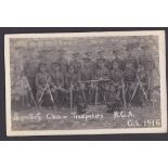 Royal Garrison Artillery Signaling Class - Trumpeters Gibraltar 1916 - Fine RP Postcard