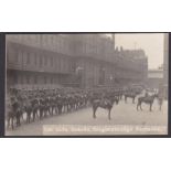 1st Life Guards WWI RP Postcard 'Knightsbridge Barracks' Escort to the Lord Mayor's Show 1918 on the