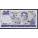 New Zealand-Reserve Bank 1985-89, Ten Dollars, NB 915432 Blue, Russell signature (Governor