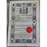 Stoke Newington 1906 land certificate relating to leasehold for 3 Bouverie Road