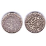 Great Britain 1935-Three Pence Silver, GUF+