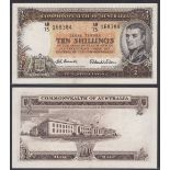 Australia-Commonwealth Bank 1954-60, Ten Shillings, AD75 168384 Flinders at Right, Coombs-Wilson R16